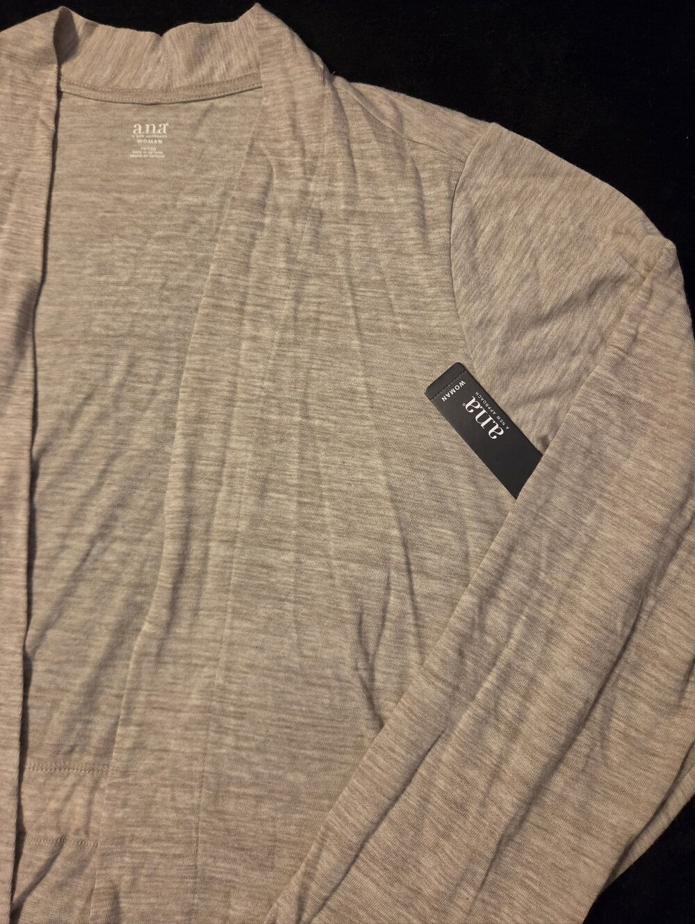 Ana Lightweight Tan Open Front Hi-Lo Cardigan Women's 1X - Picture 6 of 9